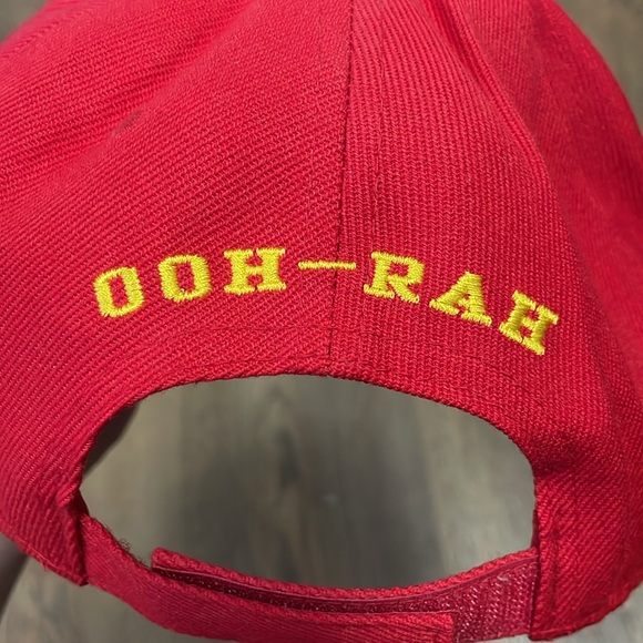 EUC Marines Corps  Embroidered Adjustable Cap Red (front & back detail) Ooh-Rah - Picture 8 of 8